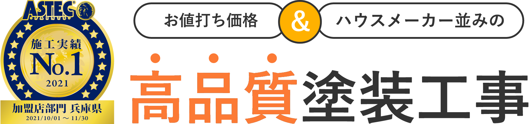 お値打ち価格&ハウスメーカー並みの 高品質塗装工事