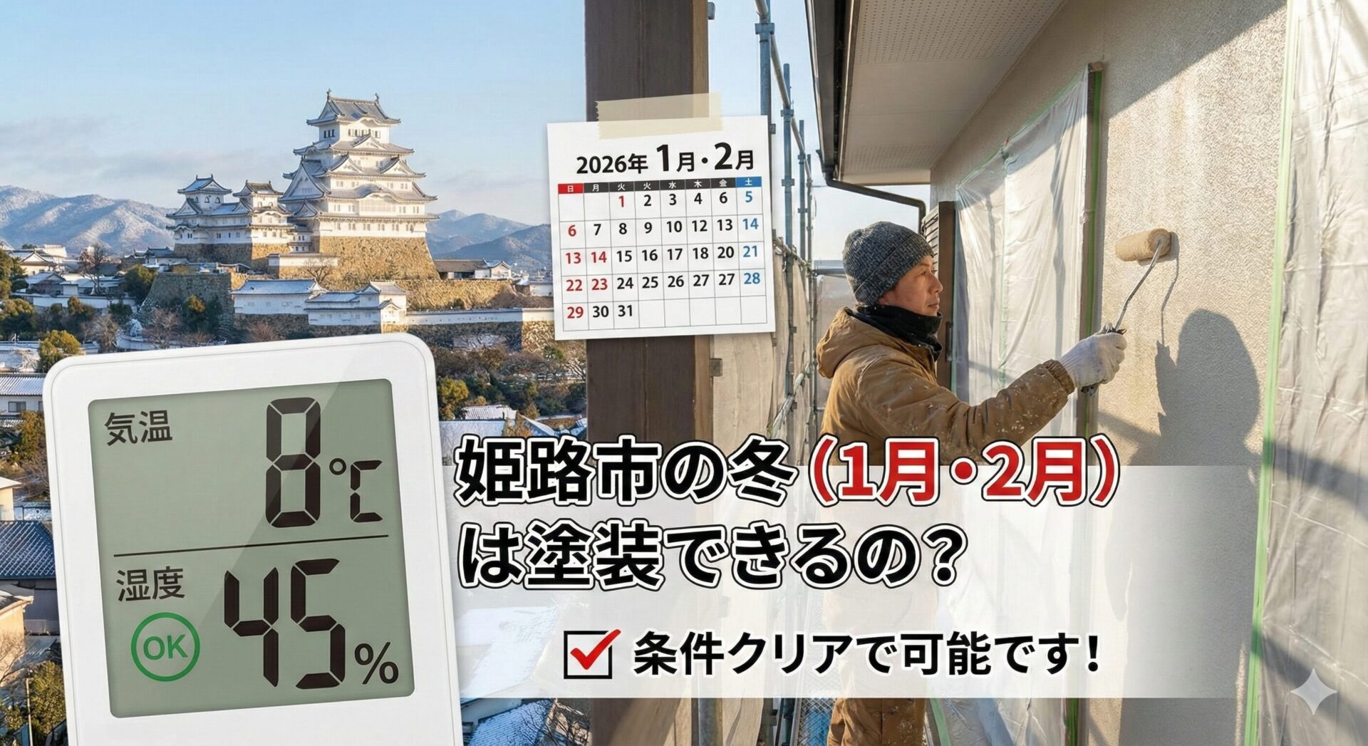 姫路市の冬（1月・2月）は外壁塗装できるの？
