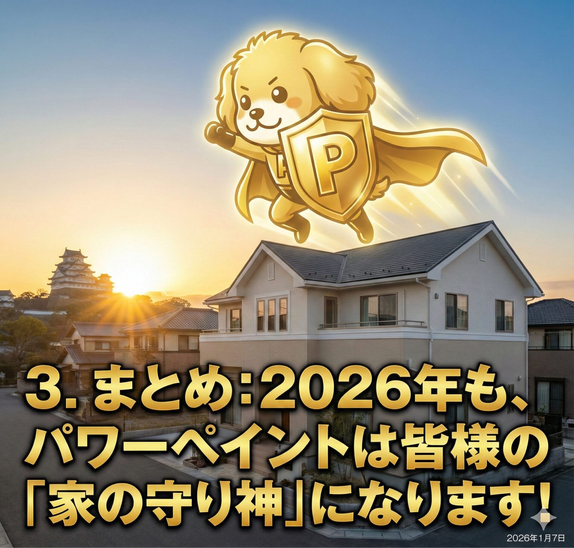 2026年も、姫路市の外壁塗装・屋根塗装専門店パワーペイントは皆様の「家の守り神」になります！